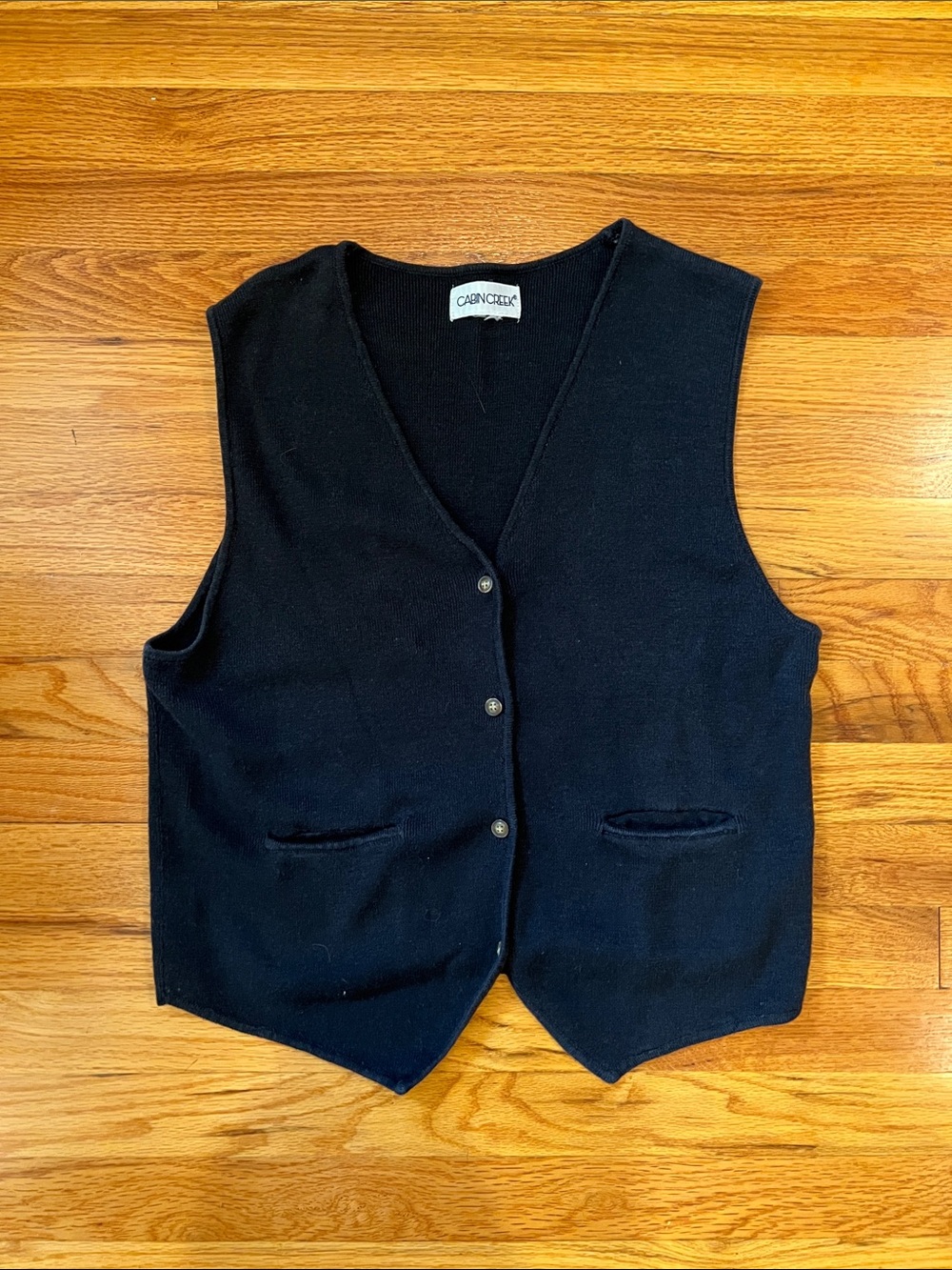 Women’s Black V-Neck Button Front Sweater Vest